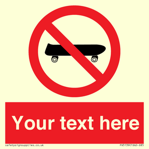 Custom No Skateboarding Sign